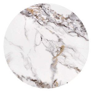 FERNLEY modern 2 részes dohányzóasztal szett – fehér márvány / fekete - 80/60cm