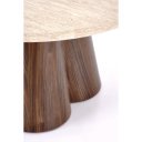 FERRON modern dohányzóasztal – travertin / dió -80cm