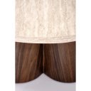 FERRON modern dohányzóasztal – travertin / dió -80cm