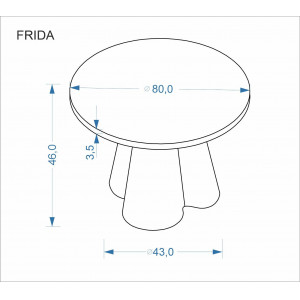 FERRON modern dohányzóasztal – travertin / dió -80cm