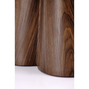 FERRON modern dohányzóasztal – travertin / dió -80cm