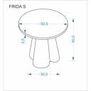 FERRON modern lerakóasztal – travertin / dió - 50cm
