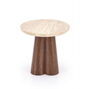 FERRON modern lerakóasztal – travertin / dió - 50cm