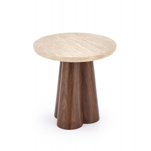 FERRON modern lerakóasztal – travertin / dió - 50cm