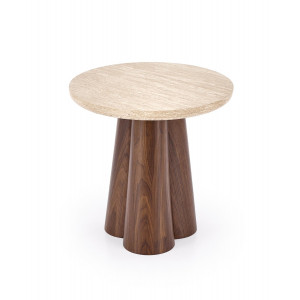 FERRON modern lerakóasztal – travertin / dió - 50cm