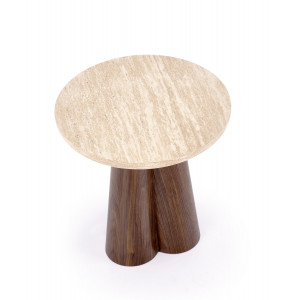 FERRON modern lerakóasztal – travertin / dió - 50cm