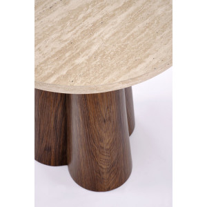 FERRON modern lerakóasztal – travertin / dió - 50cm