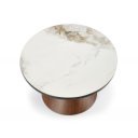 GRAFTON modern dohányzóasztal – márvány / dió  -70cm