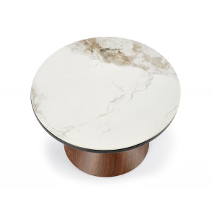 GRAFTON modern dohányzóasztal – márvány / dió  -70cm