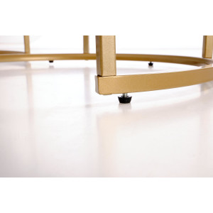 GALLOWAY modern 3 részes dohányzóasztal szett – fehér márvány / arany - 80/60/45cm
