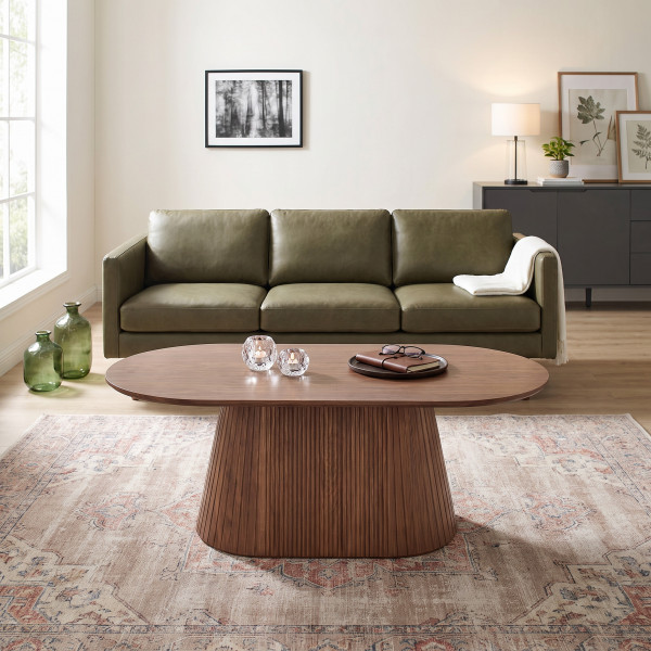 GRANVILLE modern ovális dohányzóasztal – dió -120cm
