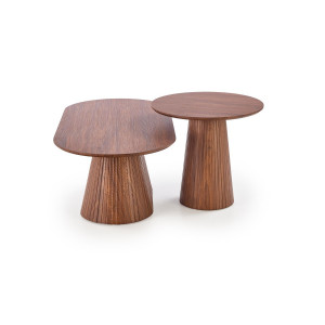 GRANVILLE modern ovális dohányzóasztal – dió -120cm