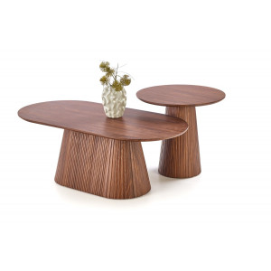 GRANVILLE modern ovális dohányzóasztal – dió -120cm