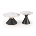 GOLDWIN modern dohányzóasztal – fehér márvány / fekete - 80cm