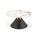 GOLDWIN modern dohányzóasztal – fehér márvány / fekete - 80cm