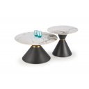 GOLDWIN modern lerakóasztal – fehér márvány / fekete - 60cm