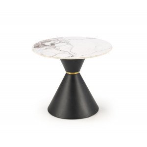 GOLDWIN modern lerakóasztal – fehér márvány / fekete - 60cm HALMAR