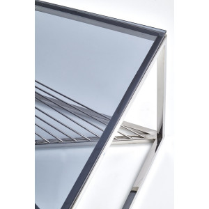 INSIGNIA modern dohányzóasztal üveg/króm - 120cm