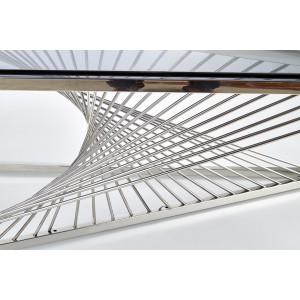 INSIGNIA modern dohányzóasztal üveg/króm - 120cm