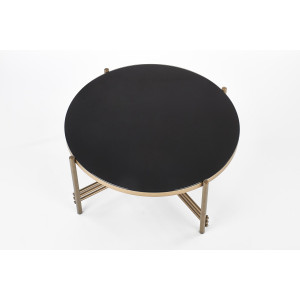 ISLAY modern dohányzóasztal – fekete / arany - 80cm