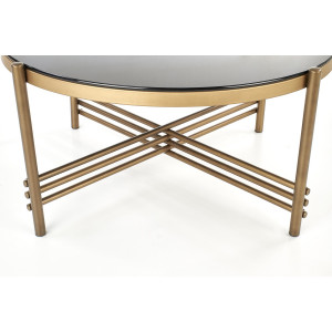 ISLAY modern dohányzóasztal – fekete / arany - 80cm