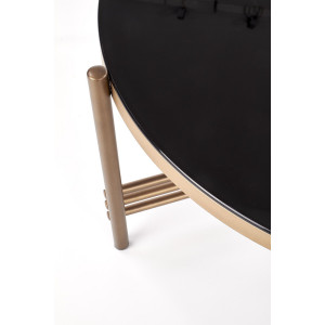 ISLAY modern dohányzóasztal – fekete / arany - 80cm