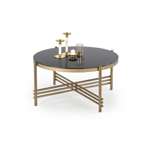 ISLAY modern dohányzóasztal – fekete / arany - 80cm
