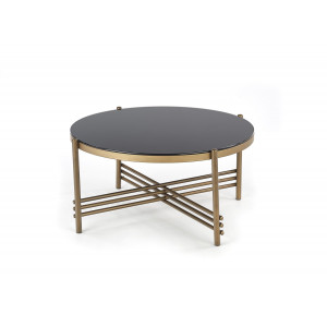 ISLAY modern dohányzóasztal – fekete / arany - 80cm