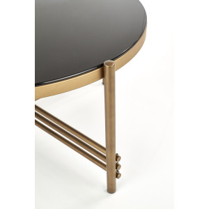 ISLAY modern dohányzóasztal – fekete / arany - 80cm