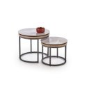 IRELAND modern 2 részes dohányzóasztal szett – szürke márvány / grafit - 54/44cm