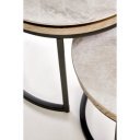 IRELAND modern 2 részes dohányzóasztal szett – szürke márvány / grafit - 54/44cm