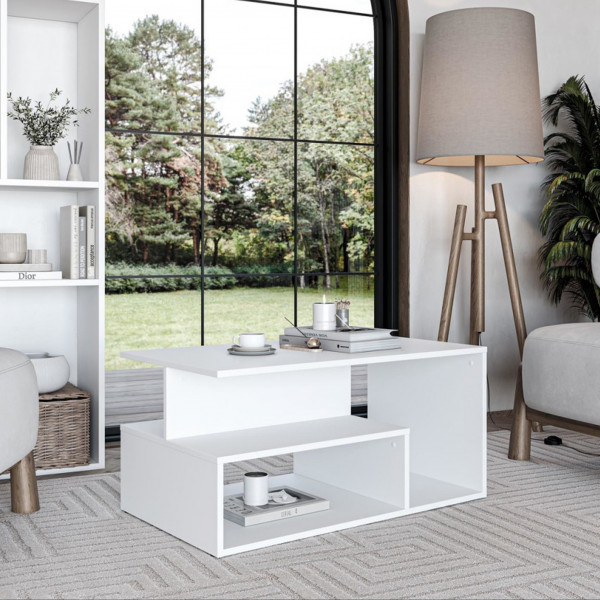 IVORY modern dohányzóasztal – fehér - 90cm