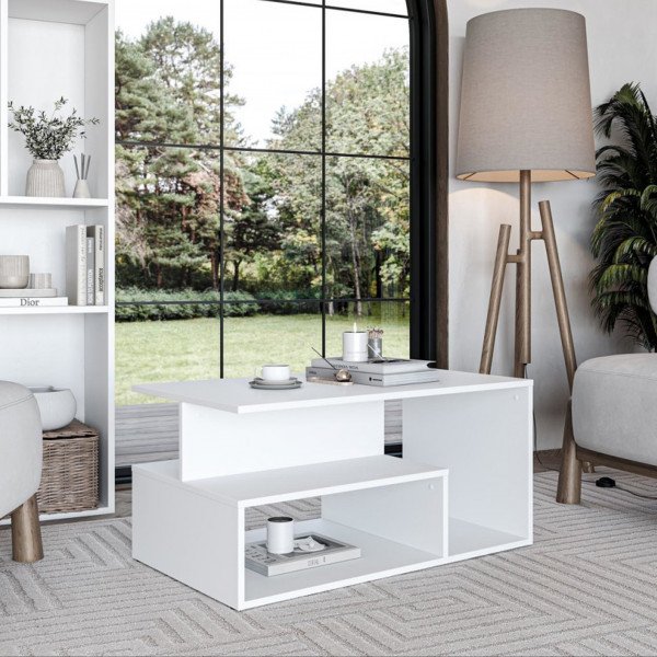 IVORY modern dohányzóasztal – fehér - 90cm
