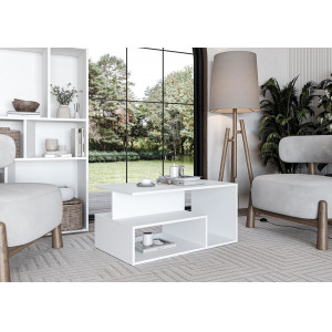 IVORY modern dohányzóasztal – fehér - 90cm