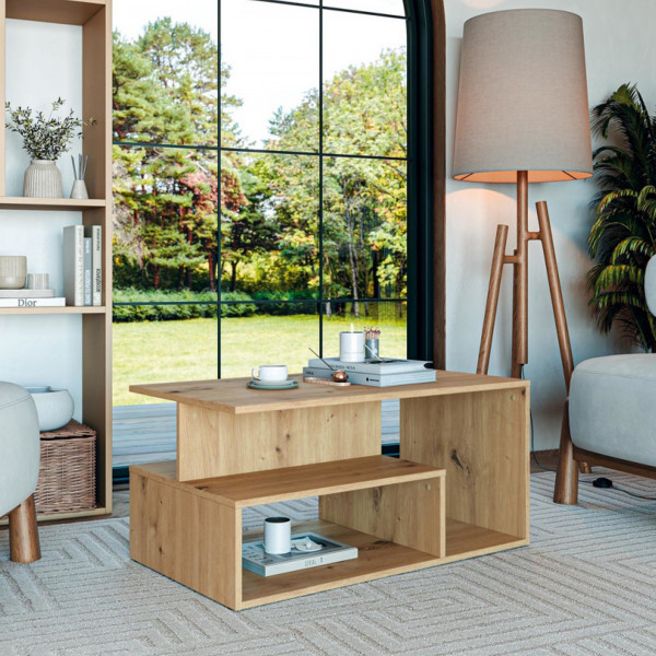 IVORY modern dohányzóasztal –  tölgy - 90cm
