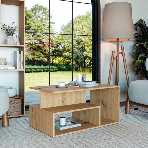 IVORY modern dohányzóasztal –  tölgy - 90cm