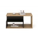 IVORY modern dohányzóasztal –  tölgy / fekete - 90cm