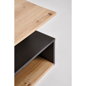IVORY modern dohányzóasztal –  tölgy / fekete - 90cm