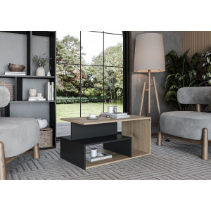IVORY modern dohányzóasztal –  tölgy / fekete - 90cm