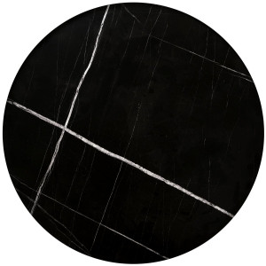 JORDAN modern 2 részes dohányzóasztal szett – fekete márvány / fekete - 70/48cm