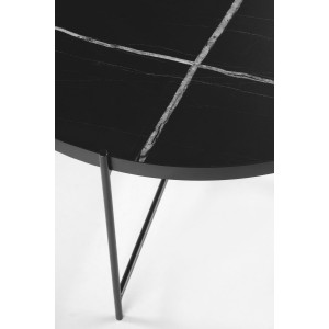 JORDAN modern 2 részes dohányzóasztal szett – fekete márvány / fekete - 70/48cm