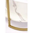 JENSON modern dohányzóasztal – fehér márvány / arany - 120cm