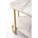 JENSON modern dohányzóasztal – fehér márvány / arany - 120cm