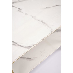 JENSON modern dohányzóasztal – fehér márvány / arany - 120cm