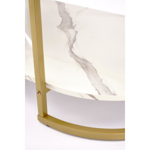 JENSON modern dohányzóasztal – fehér márvány / arany - 120cm