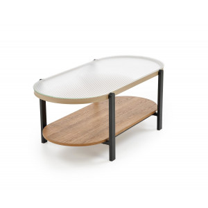 KINGSLEY modern dohányzóasztal – natúr / fekete - 110cm
