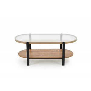 KINGSLEY modern dohányzóasztal – natúr / fekete - 110cm