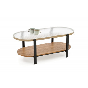KINGSLEY modern dohányzóasztal – natúr / fekete - 110cm