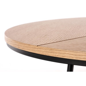 KENDALL modern dohányzóasztal – natúr tölgy / fekete - 80cm