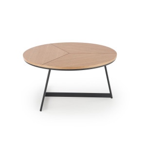 KENDALL modern dohányzóasztal – natúr tölgy / fekete - 80cm